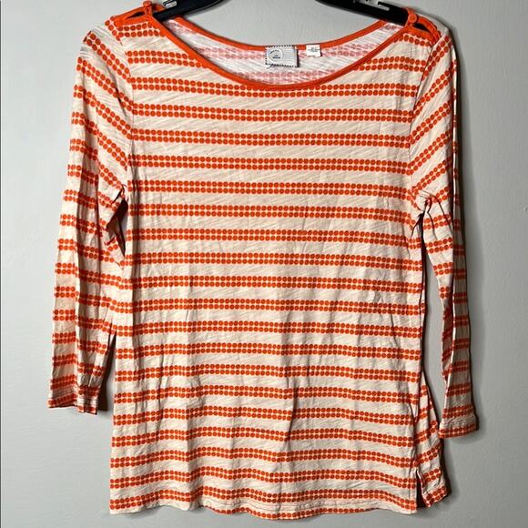 Orange and tan Striped Women's Top Medium - Picture 1 of 5